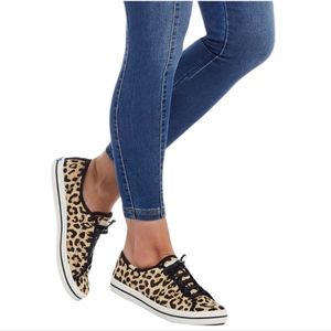 Kate Spade x Keds Kickstart Leopard Calf Hair Print Sneaker Shoes